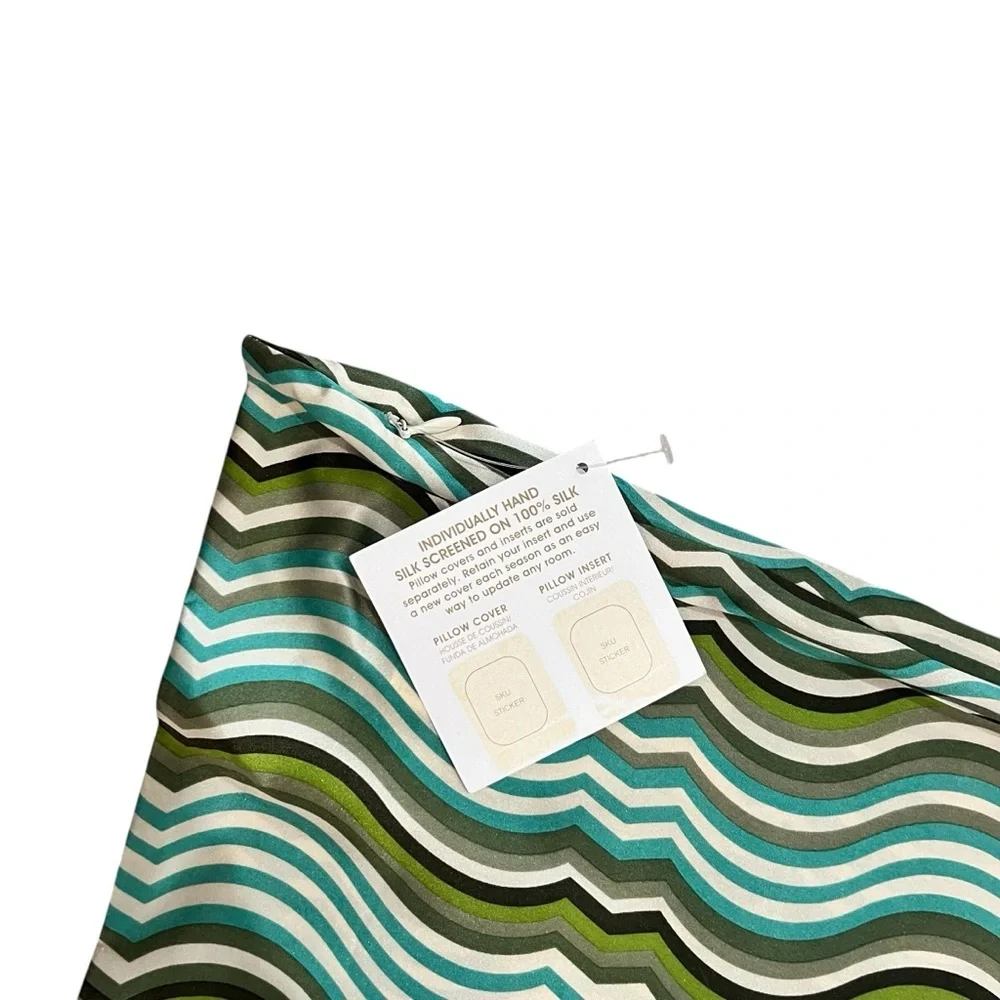 NEW West Elm Silk Satin MCM Style Pillow Covers Set Of Two